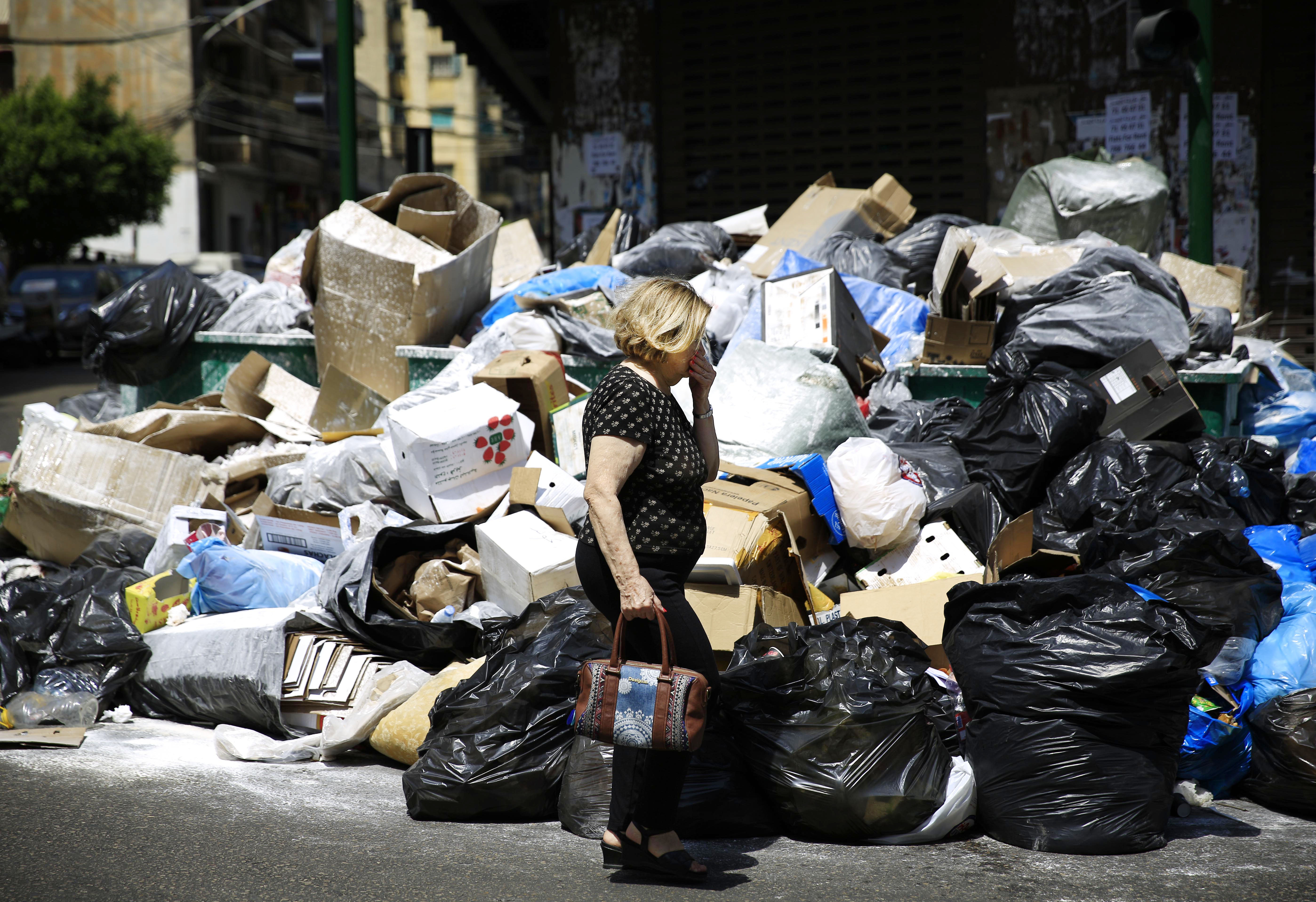 Mideast Lebanon Trash