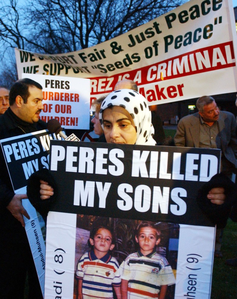 ARAB AMERICANS PROTEST PERES PEACE AWARD PRESENTATION IN DEARBORN MICHIGAN